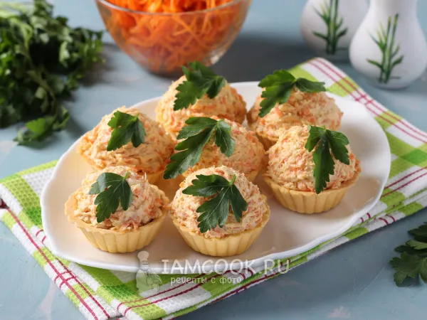Фото блюда: Тарталетки с корейской морковью и курицей