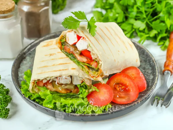 Фото блюда: Шаурма с крабовыми палочками