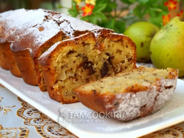 Фото блюда: Кекс с грушами и шоколадом