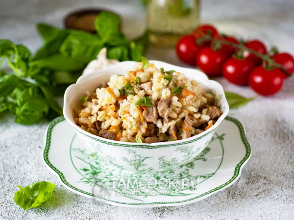 Фото блюда: Перловка с мясом в афганском казане