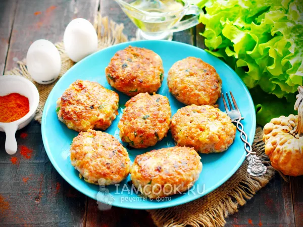 Фото блюда: Мясные котлеты с тыквой