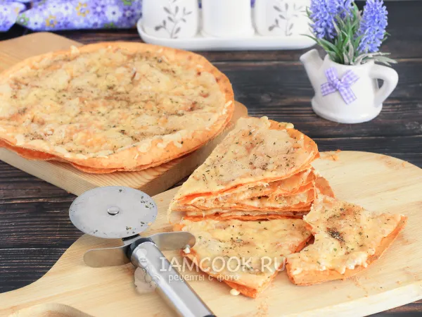 Фото блюда: Лепешка из лаваша с сыром
