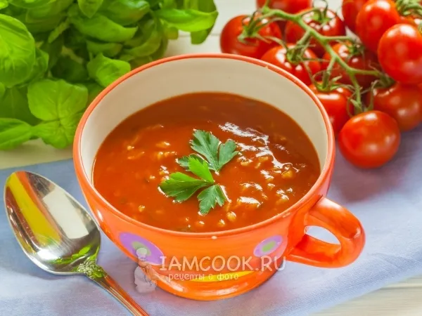 Фото блюда: Томатный суп-пюре с рисом