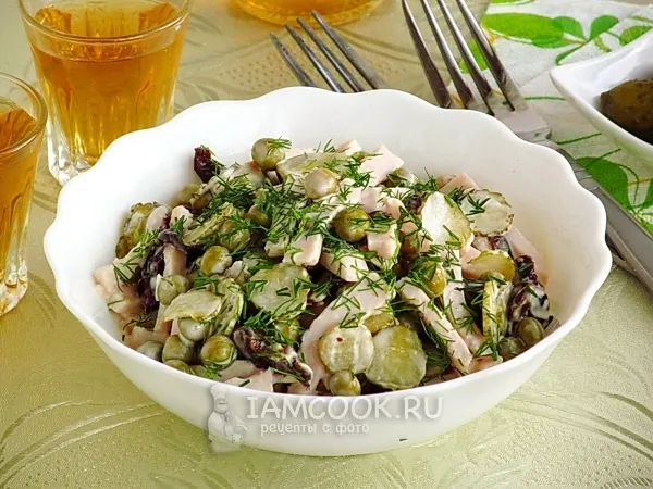 Фото блюда: Салат из ветчины с черносливом