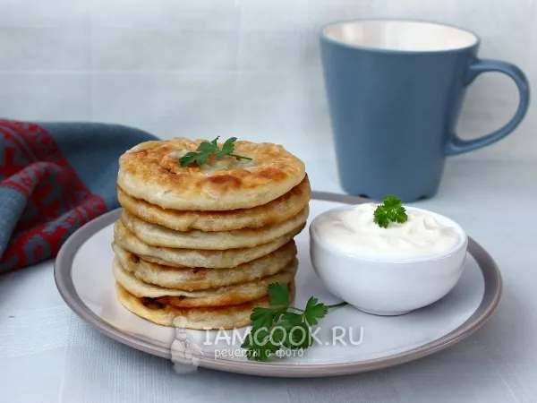 Фото блюда: Постные лепешки с луком (на воде)