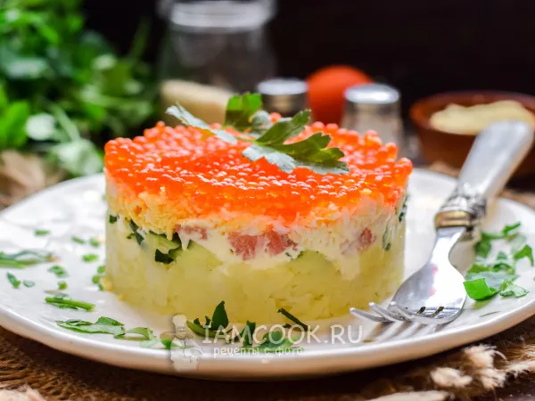 Фото блюда: Салат «Морской бриз» с красной рыбой