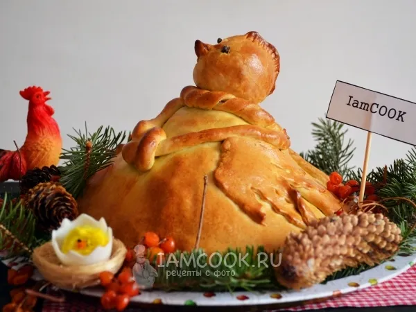 Фото блюда: Курник - король пирогов (в виде курицы)