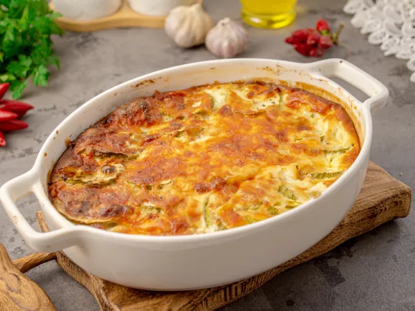 Фото блюда: Запеченные кабачки с творожным сыром