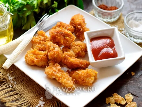 Фото блюда: Куриные наггетсы в кукурузных хлопьях