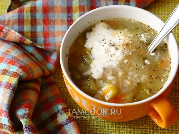 Фото блюда: Суп из консервированной горбуши с рисом