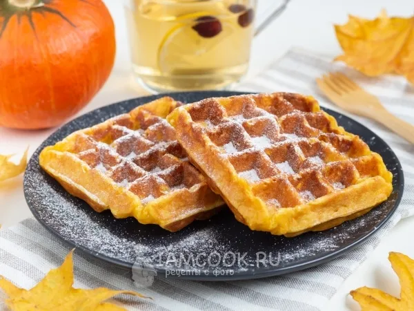 Фото блюда: Тыквенные вафли в вафельнице