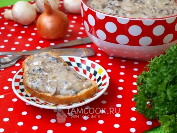 Фото блюда: Шампиньоны в сливочном соусе