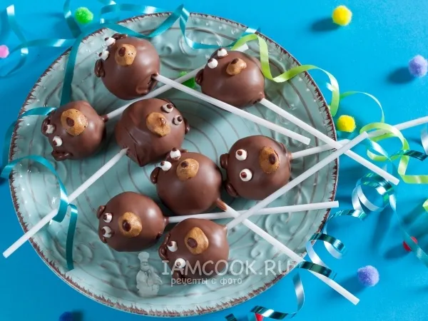 Фото блюда: Кейк попсы «Мишка»