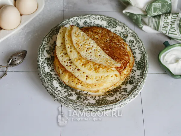 Фото блюда: Мордовские блины с пшеном и манкой