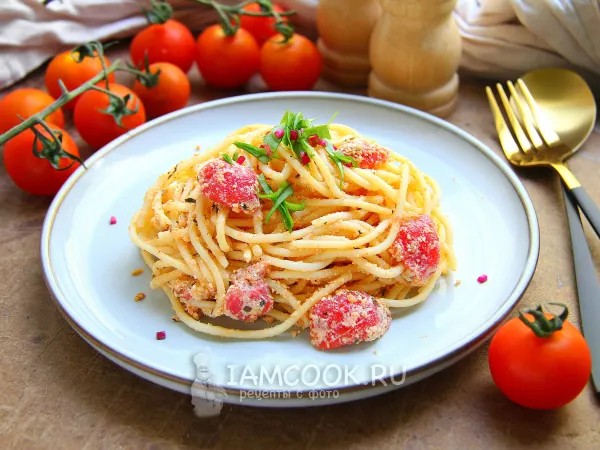 Фото блюда: Паста с брынзой и помидорами