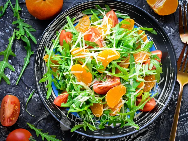 Фото блюда: Салат с рукколой и мандаринами