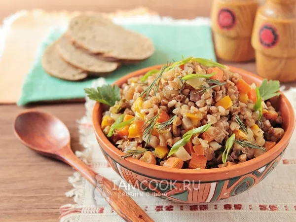 Фото блюда: Гречка с овощами в мультиварке