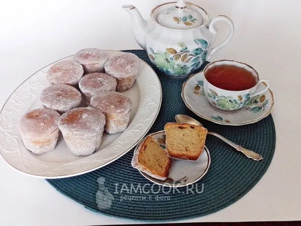 Фото блюда: Сметанные кексики в сахарной пудре