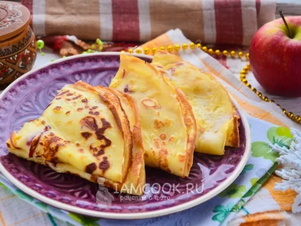 Фото блюда: Блины с яблочным припеком