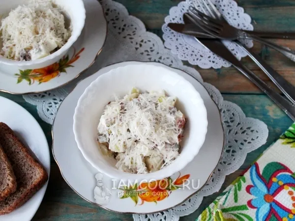 Фото блюда: Салат с омлетом и грибами