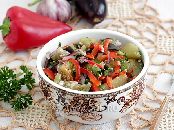 Фото блюда: Острый салат из баклажанов
