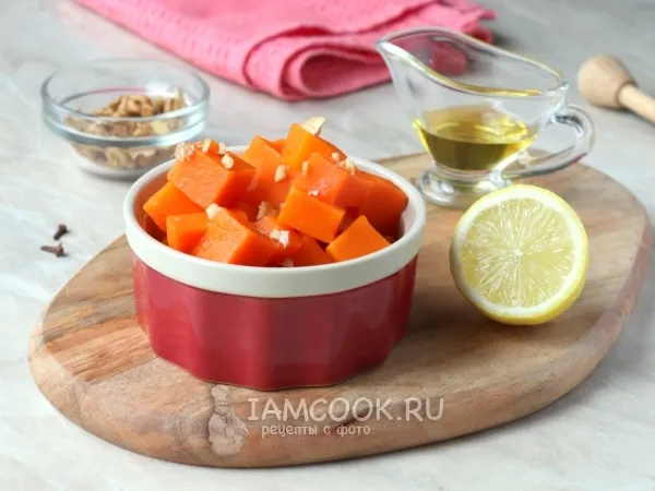 Фото блюда: Тыква с медом в духовке в фольге