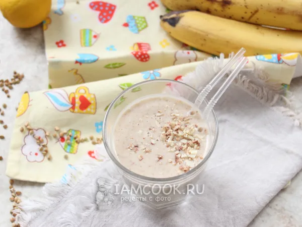 Фото блюда: Смузи из зеленой гречки с бананом