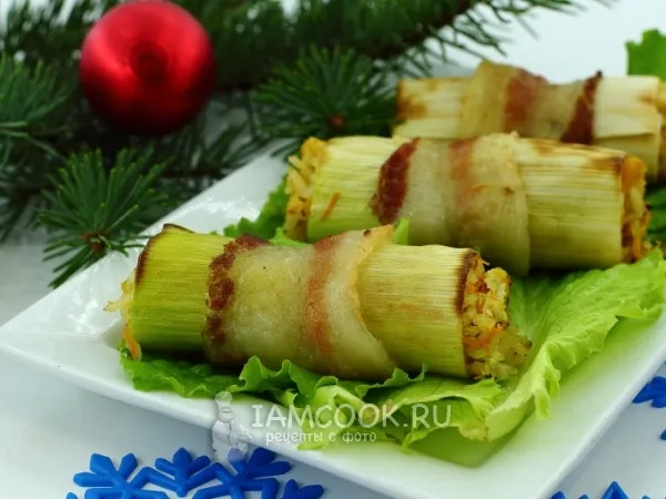 Фото блюда: Фаршированный лук-порей
