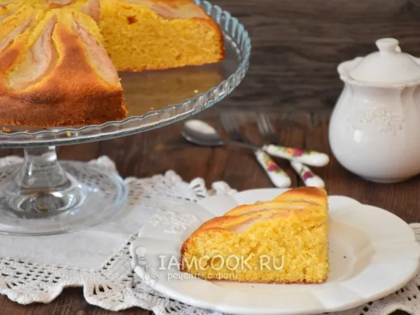 Фото блюда: Грушевый пирог на кукурузной муке