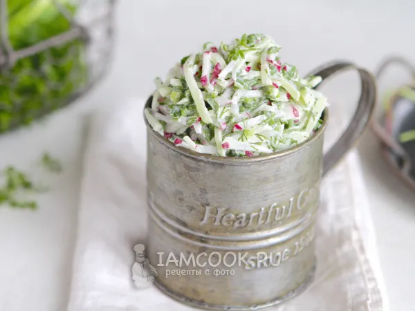Фото блюда: Салат из редиски и редьки