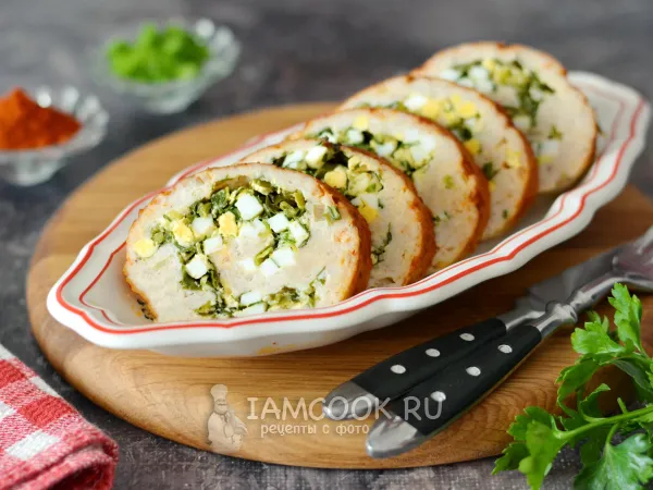 Фото блюда: Куриный рулет с зеленью