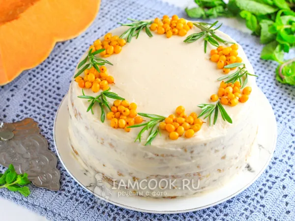 Фото блюда: Тыквенный торт со сметанным кремом