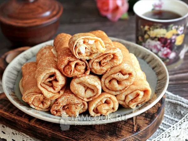 Фото блюда: Блинчики с пекинской капустой и яйцом (в начинке)