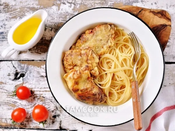 Фото блюда: Отбивные из свиной печени в кляре с майонезом