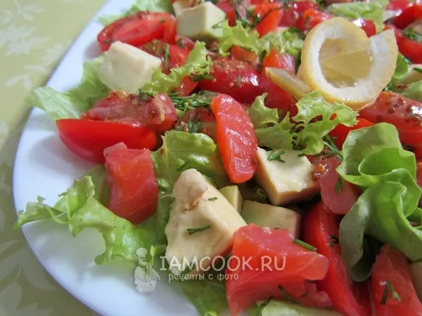 Фото блюда: Салат с семгой и авокадо