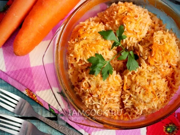 Фото блюда: Мясные ёжики в микроволновке