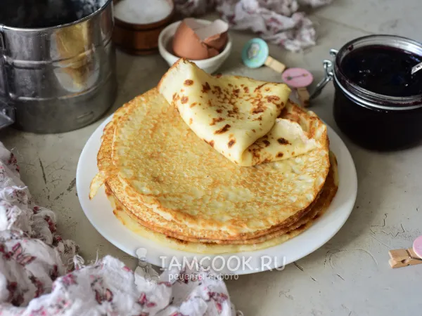 Фото блюда: Блины на кефире и сметане