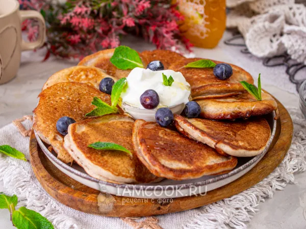 Фото блюда: Оладьи из муки зеленой гречки