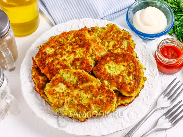 Фото блюда: ПП драники из кабачков