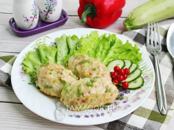 Фото блюда: Котлеты из индейки с кабачком в духовке