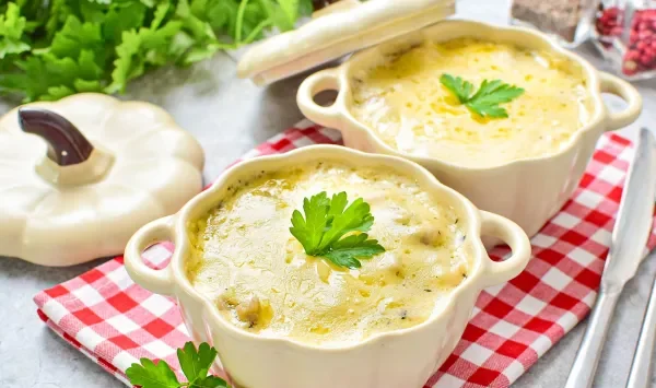 Фото блюда: Жульен с курицей в горшочках