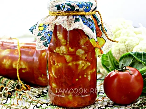 Фото блюда: Салат из цветной капусты на зиму