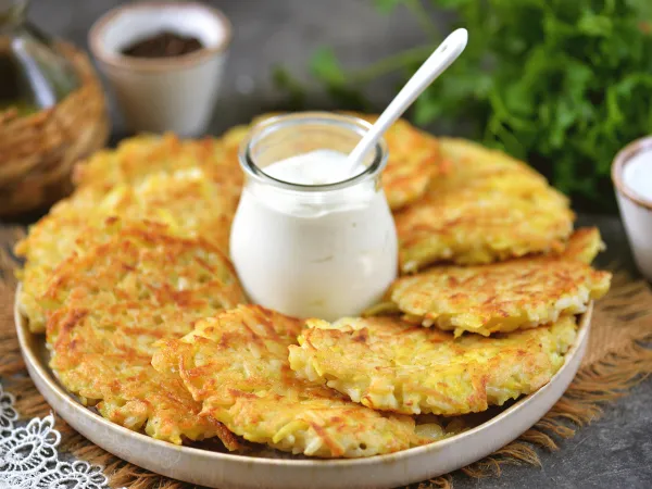 Фото блюда: Картофельные драники с рисом