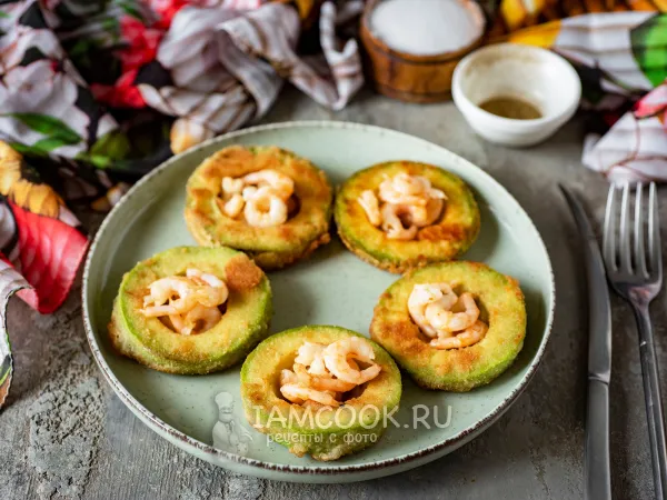 Фото блюда: Жареное авокадо с креветками