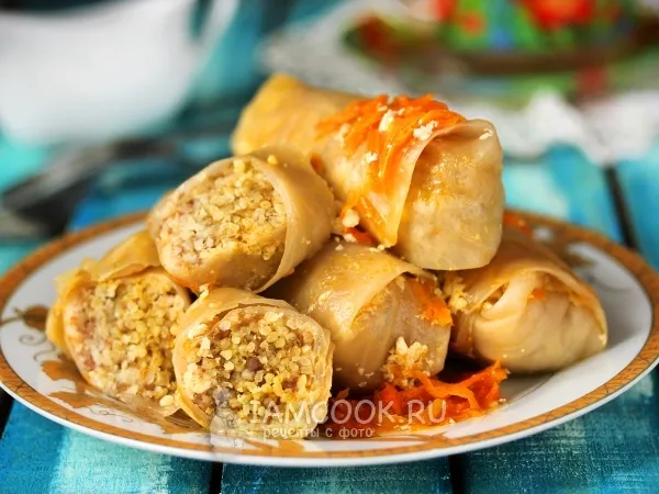 Фото блюда: Голубцы с фаршем и пшеном в мультиварке