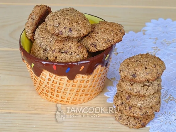 Фото блюда: Овсяное печенье без муки с шоколадными конфетами