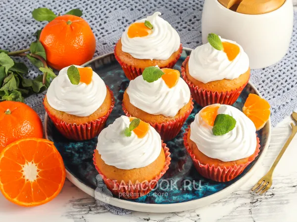 Фото блюда: Капкейки с мандаринами