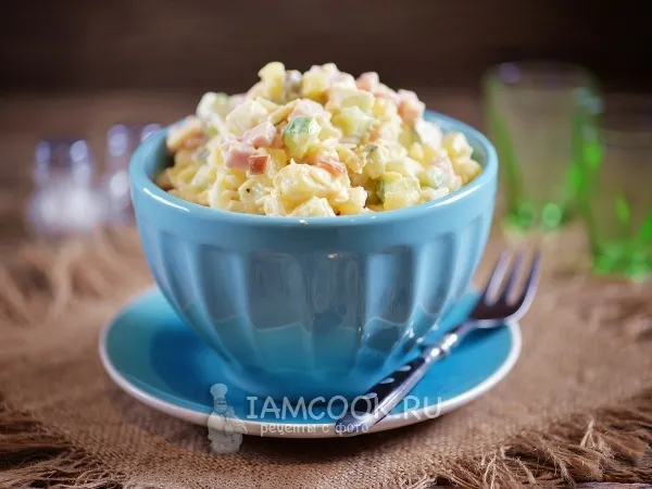 Фото блюда: Салат «Берлинский» с ветчиной и сыром