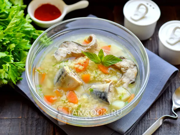Фото блюда: Суп из скумбрии свежемороженой с пшеном