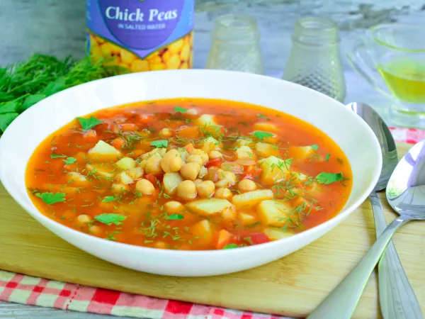 Фото блюда: Суп с консервированным нутом